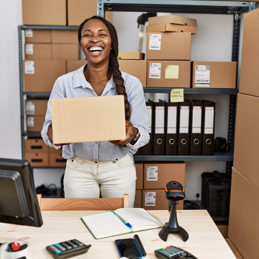 Happy business owner